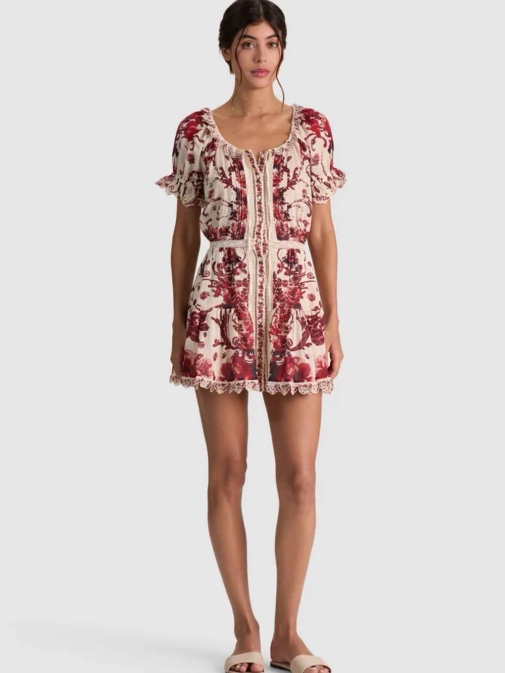 Alice + Olivia Mclaine Puff Sleeve Mini Dress Size 8